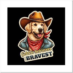 golden retriever cowboy Posters and Art